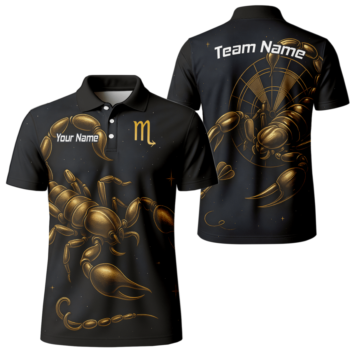 Skorpion Königin Dartshirt – Personalisierbares Sternzeichen - Trikot mit goldenem Skorpion & Wunschname | Outfitsuche Deutschland KH9904 - Outfitsuche