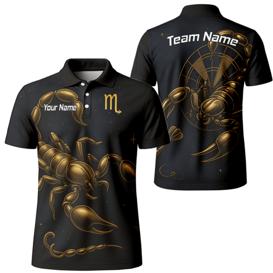 Skorpion Königin Dartshirt – Personalisierbares Sternzeichen - Trikot mit goldenem Skorpion & Wunschname | Outfitsuche Deutschland KH9904 - Outfitsuche