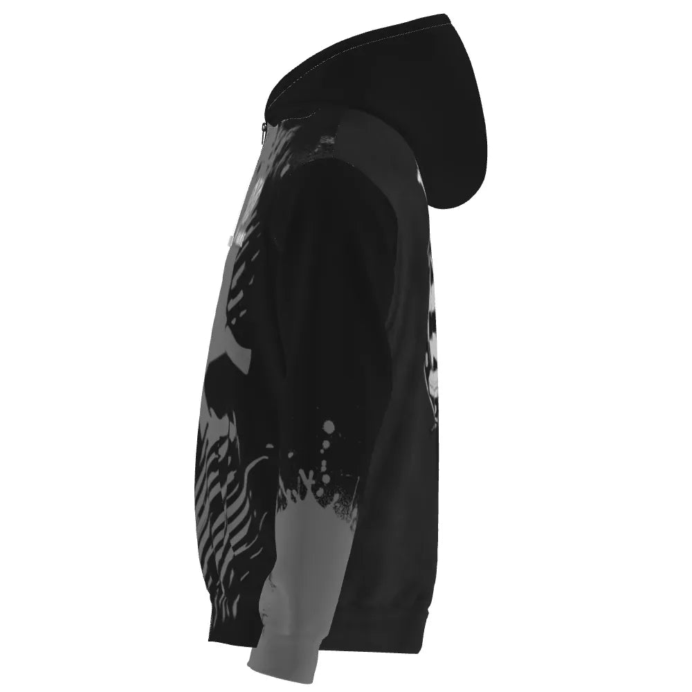 Skull Darts Kapuzenpullover in Schwarz - Grau mit Vintage - Effekt R302 - Outfitsuche