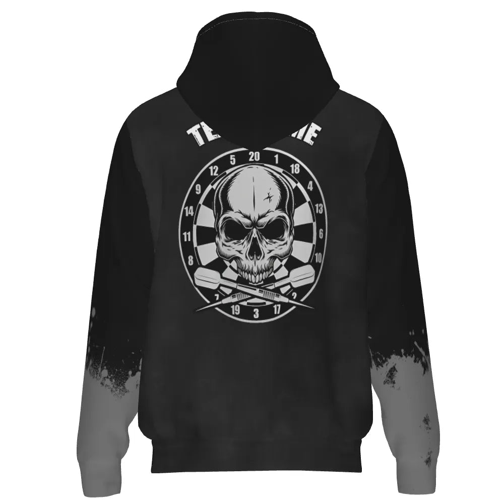 Skull Darts Kapuzenpullover in Schwarz - Grau mit Vintage - Effekt R302 - Outfitsuche