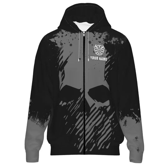 Skull Darts Kapuzenpullover in Schwarz - Grau mit Vintage - Effekt R302 - Outfitsuche