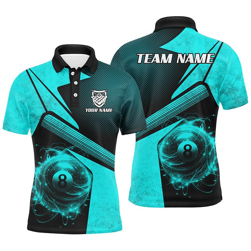 Sport Polo - Shirt in Blau mit 8 - Ball - Motiv für Herren V1042 - Outfitsuche