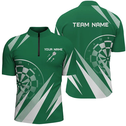 St. Patrick's Day Herren Darts Viertelreißverschluss-Shirt | Personalisiertes Darts-Shirt für Männer | Dart Trikots L1460 - Outfitsuche