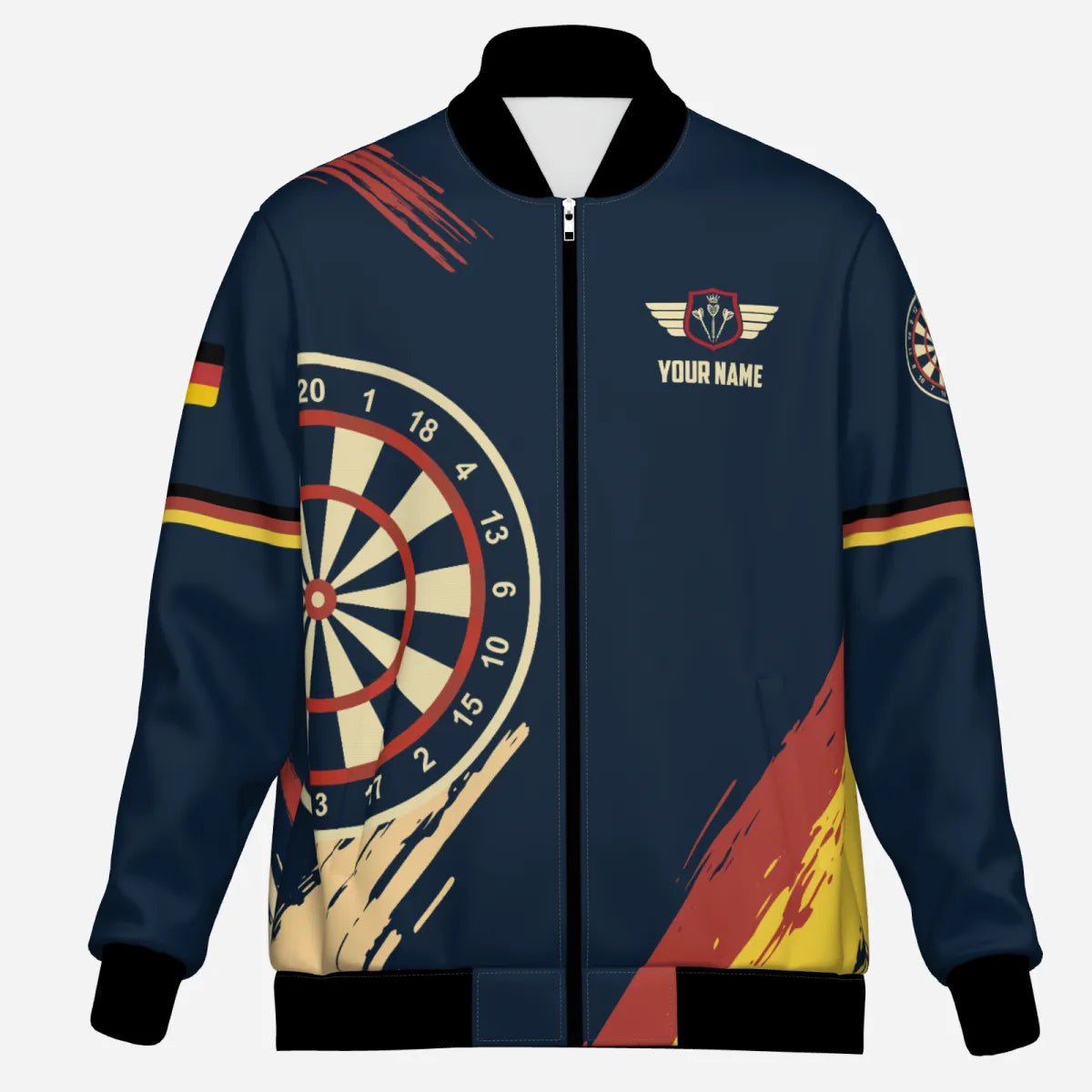 Stilvolle Blaue Dartjacke mit Deutscher Stolz Flagge G7299 - Outfitsuche