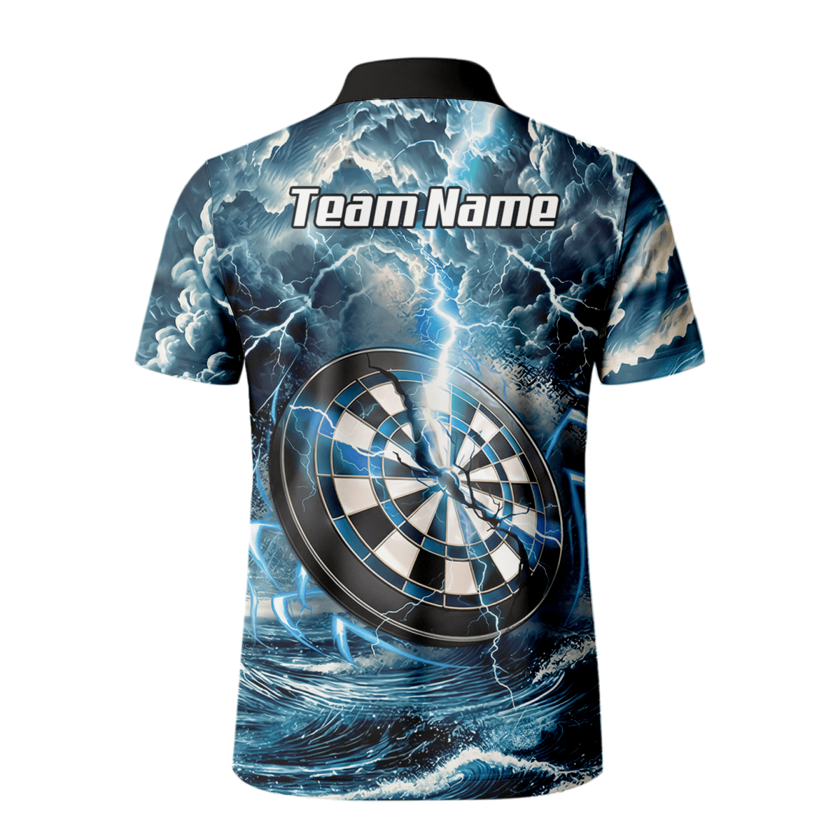 Storm Blue Orca Darttrikot – Gewitter - Ozean - Design mit Namens - & Team - Personalisierung TH9270 - Outfitsuche