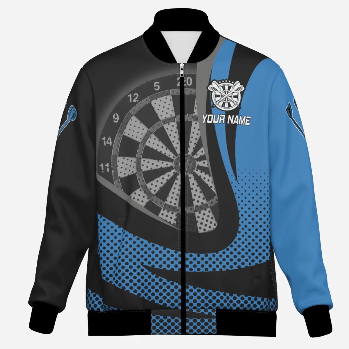 Stylische Schwarz - Blau Dartsjacke x189 – Perfekte Passform und Komfort für Wettkämpfe x189 - Outfitsuche