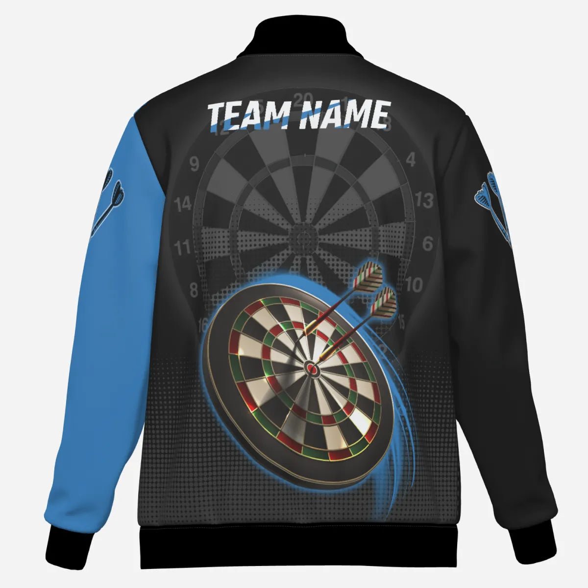 Stylische Schwarz - Blau Dartsjacke x189 – Perfekte Passform und Komfort für Wettkämpfe x189 - Outfitsuche