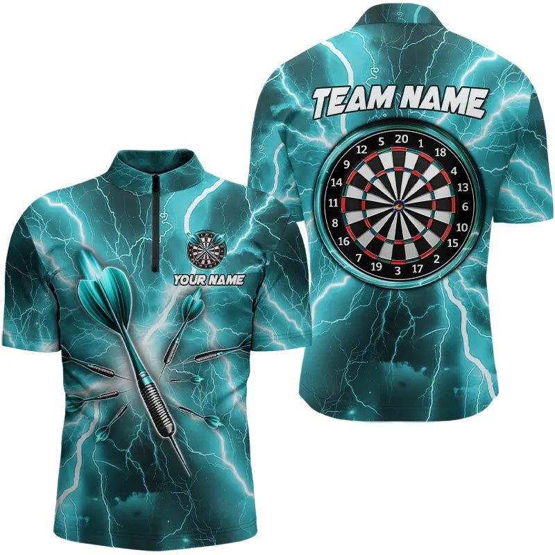 Türkis Blitz 3D Darts Polo Shirt - Individuelles Darttrikot T3339 - Outfitsuche