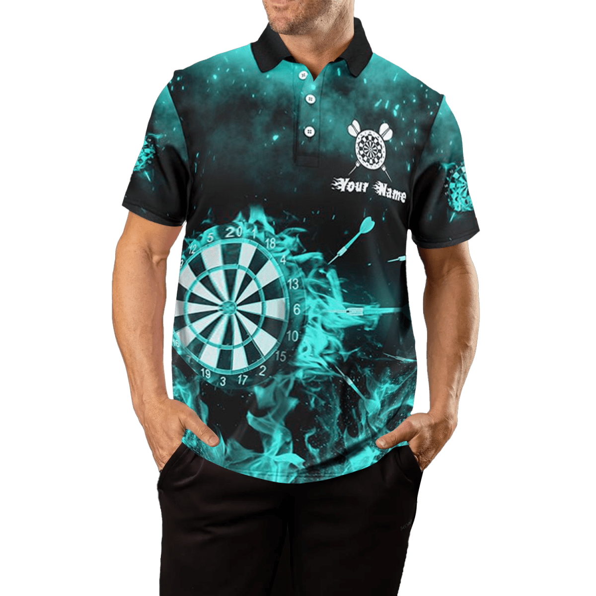 Türkis Herren Darts Polo Shirt L1379 - Outfitsuche