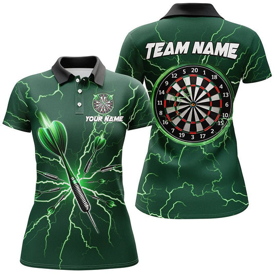 Türkise Darts Thunder Blitz Dart Polo & Quarter - Zip Individuelle Dartshirts für Damen Dart - Trikots T3032 - Outfitsuche