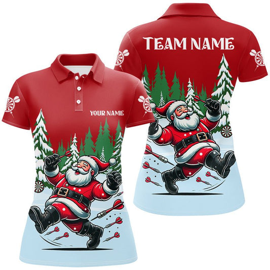 Weihnachts - Dart - Shirts für Frauen mit individuellem Lustiger Weihnachtsmann - Druck - Kurzarm Dart - Trikots T2845 - Outfitsuche