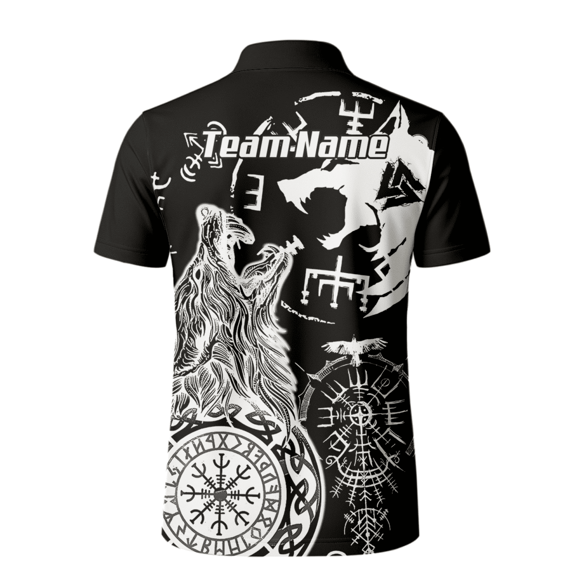 Wikinger Wolf Polo - Shirt Schwarz VKB9239 - Outfitsuche