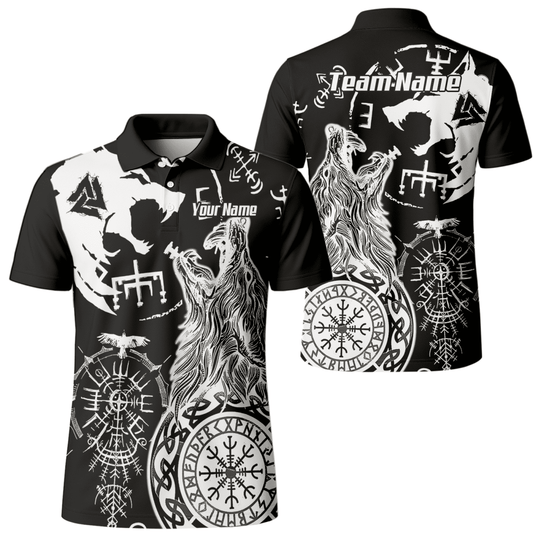 Wikinger Wolf Polo - Shirt Schwarz VKB9239 - Outfitsuche
