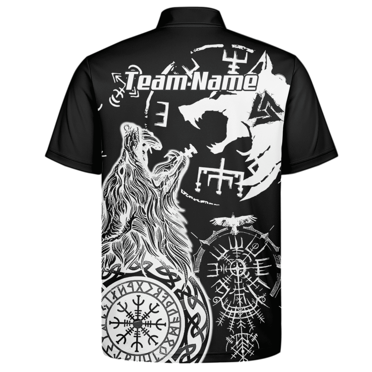 Wikinger Wolf Polo - Shirt Schwarz VKB9239 - Outfitsuche