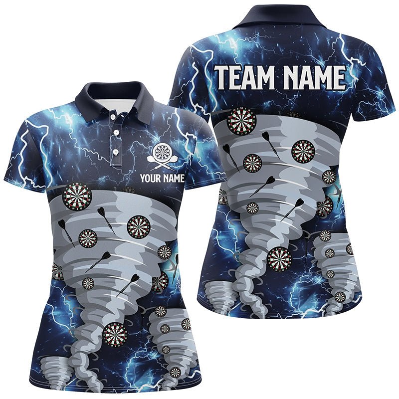 Blau Blitz Darts Polo Shirt, individuell anpassbares Storm Dart Shirt für Frauen, Dart Trikot L648 - Outfitsuche