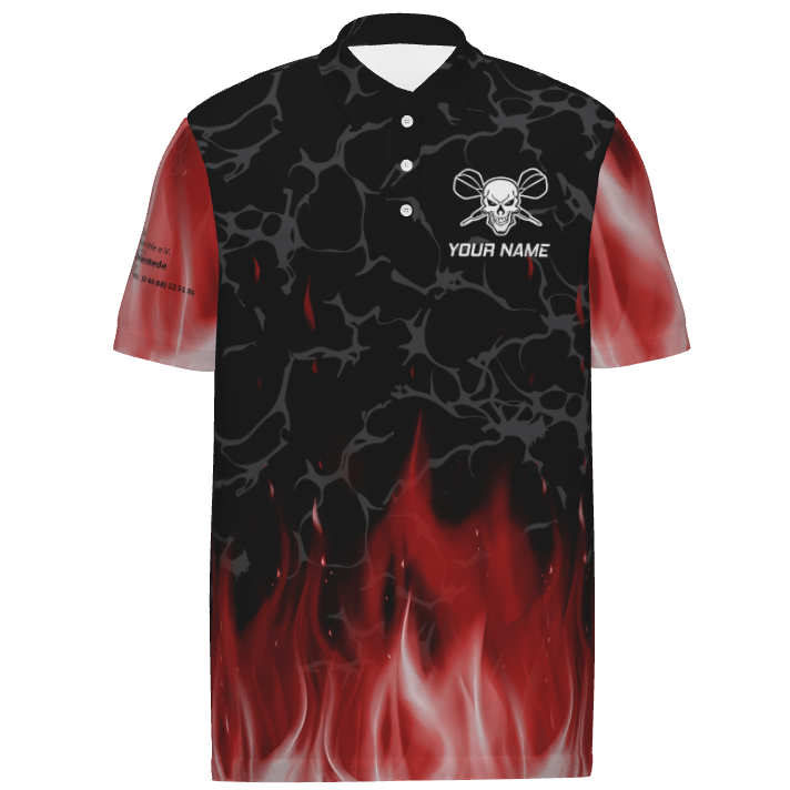 Flammen Totenkopf Herren Polo Shirt kh2983 - Outfitsuche