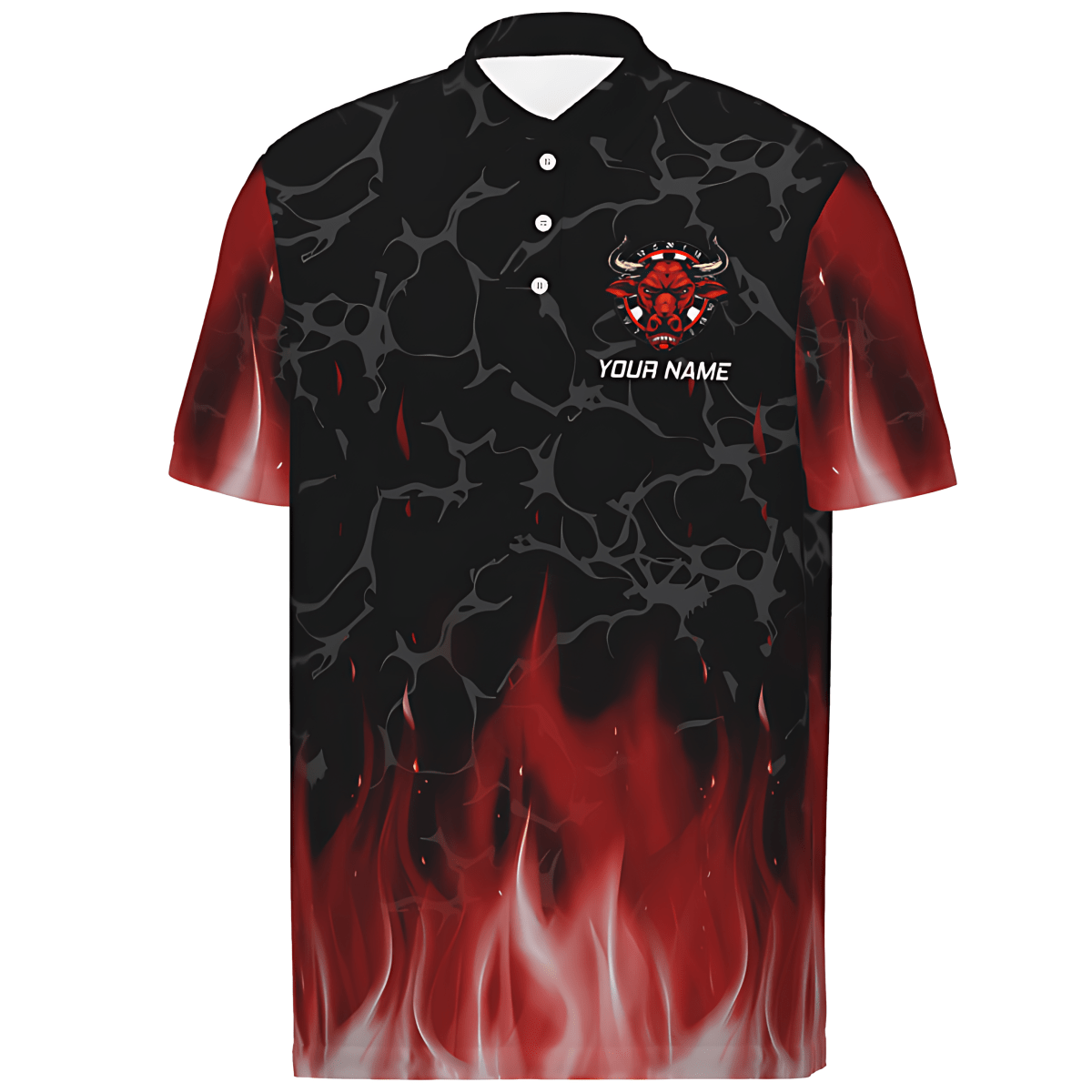 Flammen Totenkopf Herren Polo Shirt Kh8393 - Outfitsuche