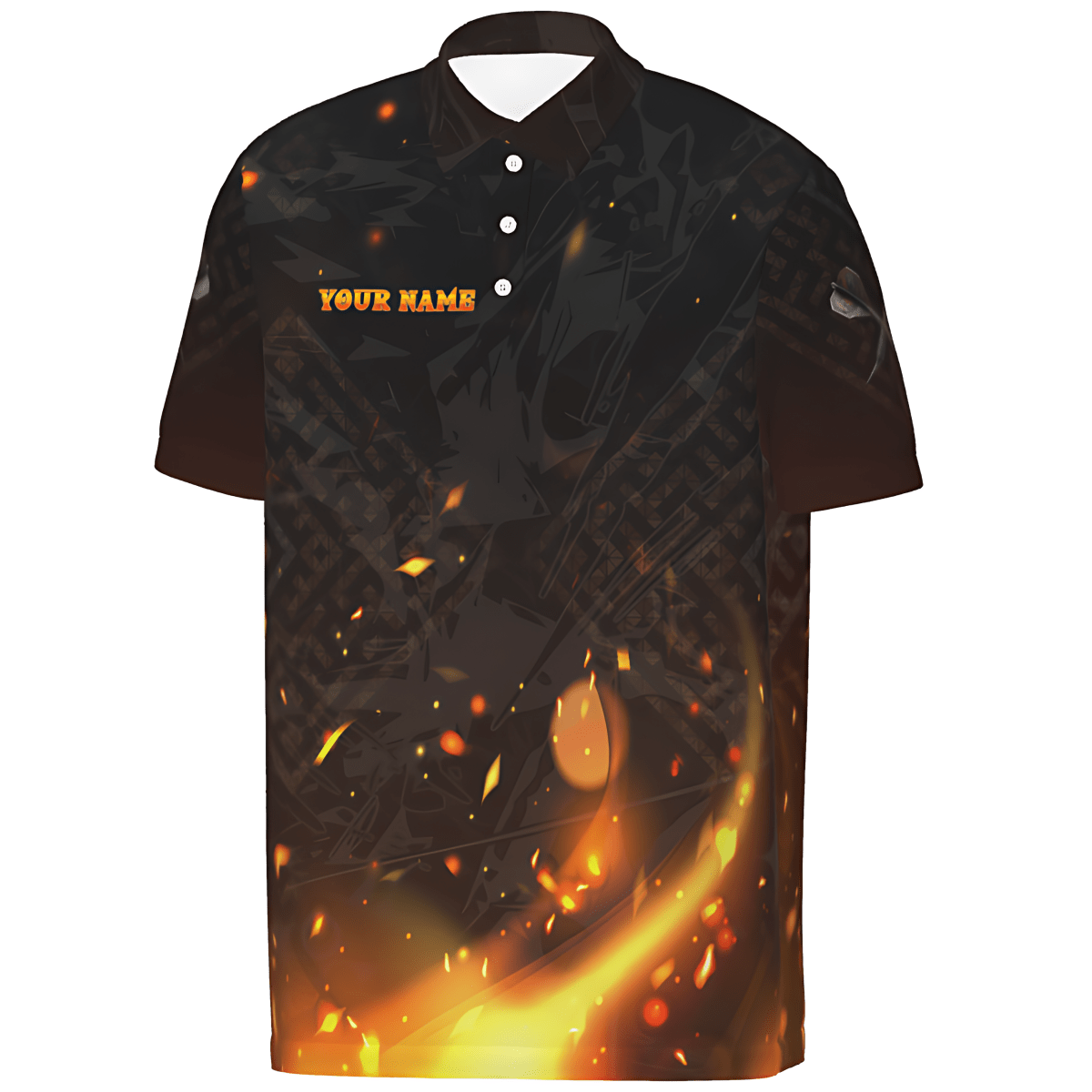 Herren Dart-Polo-Trikot mit Wikinger-Motiv – Feuerwolf Design Viking, Perfekt für Dartspieler und Team-Events VK6292 - Outfitsuche