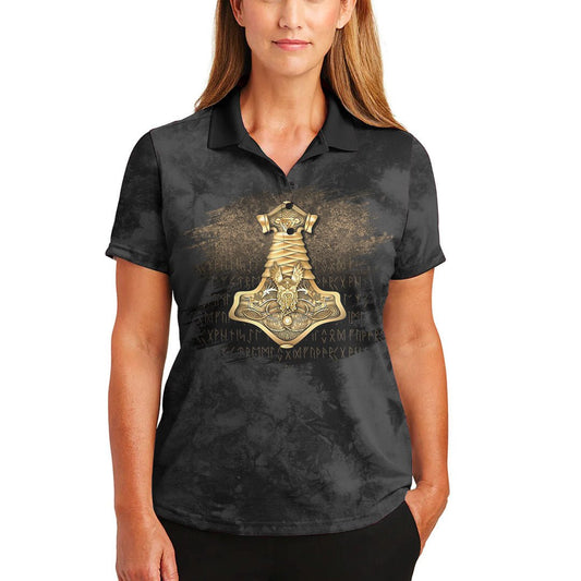 Individuell Dartshirt BlauJoseWikinger - Mjolnir Der Hammer von Thor, nordischer Gott des Donners Polo-Shirt VK1637 - Outfitsuche