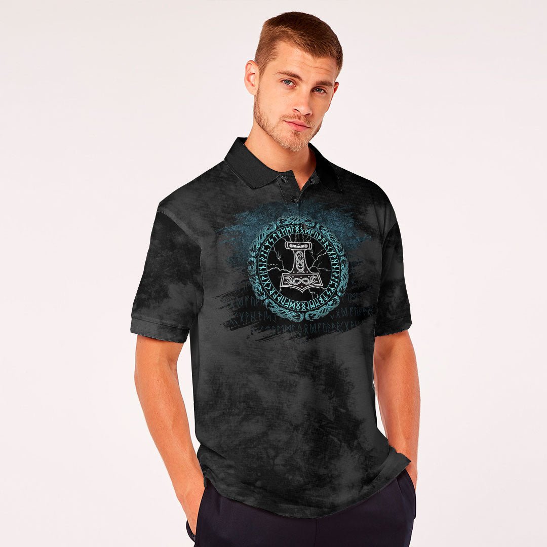 Individuell Dartshirt BlauJoseWikinger - Mjolnir und Valknut Polo-Shirt VK7542 - Outfitsuche