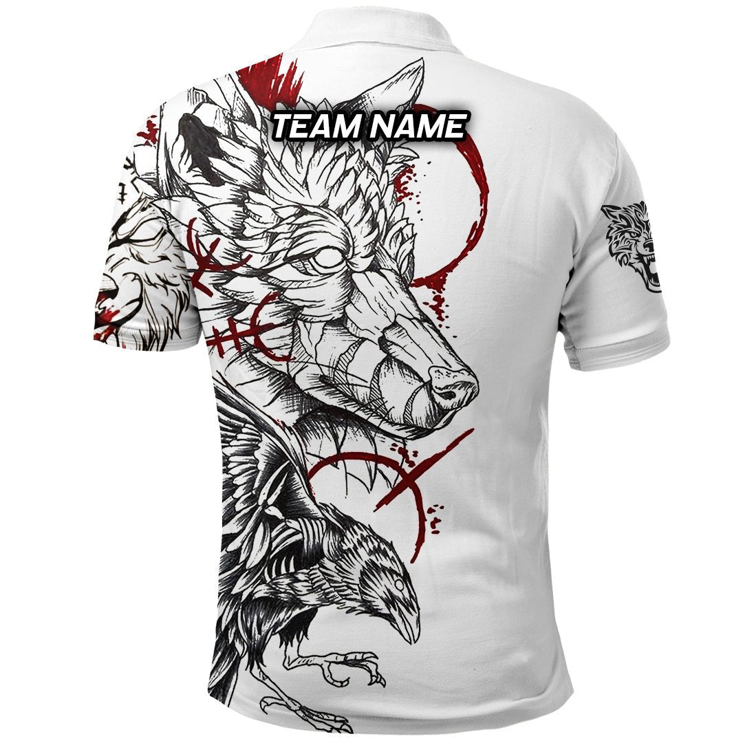 Individuell Dartshirt Wikinger - Fenrir und Rabenblut Tattoo Polo Shirt VK4702 - Outfitsuche