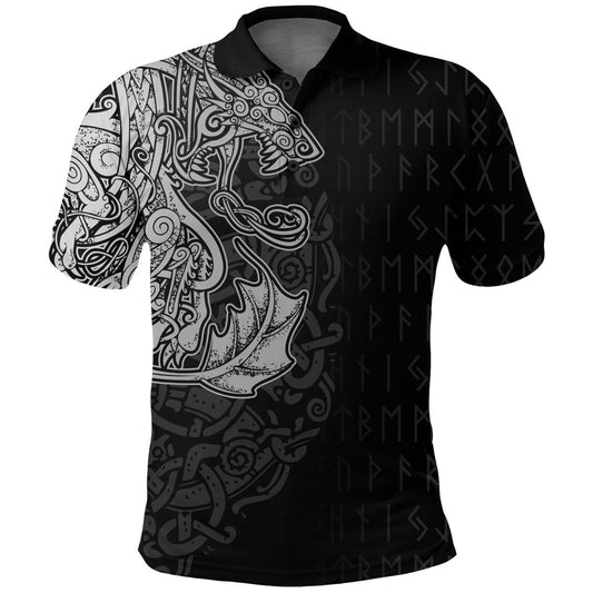 Individuell Dartshirt Wikinger Polo Shirt Fenrir und Jormungand - Spezielles Tattoo VK4258 - Outfitsuche