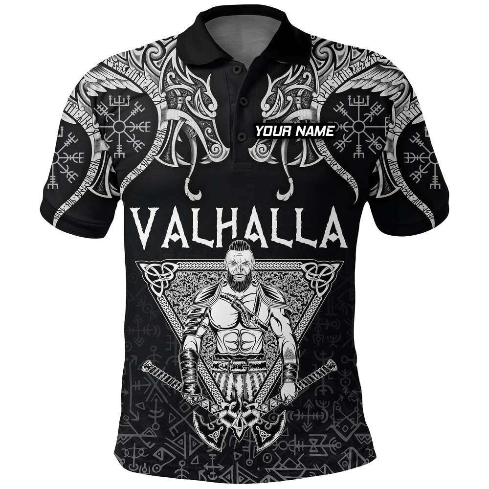 Individuell Dartshirt Wikinger Polo Shirt Krieger Valhalla und Doppeldrache VK9998 - Outfitsuche