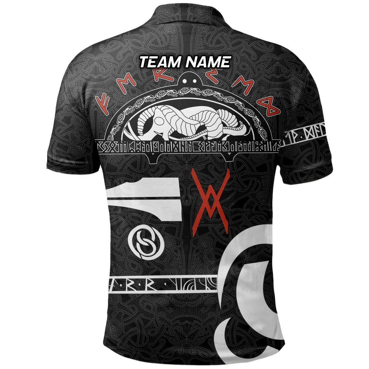 Individuell Dartshirt Wikinger Polo-Shirt - Raben Nordische Mythologie Tattoo VK9810 - Outfitsuche