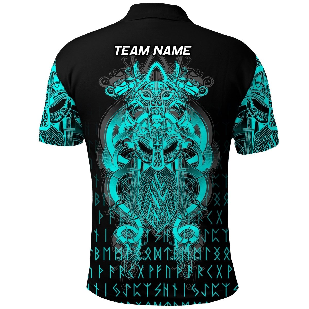 Individuell Dartshirt Wikinger Tyr Tattoo Cyan Polo Hemden - Hochwertige Individualisierung für Dartliebhaber VK5674 - Outfitsuche