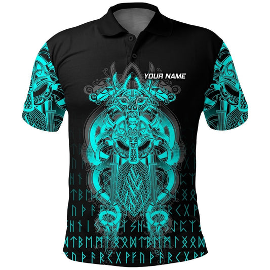 Individuell Dartshirt Wikinger Tyr Tattoo Cyan Polo Hemden - Hochwertige Individualisierung für Dartliebhaber VK5674 - Outfitsuche