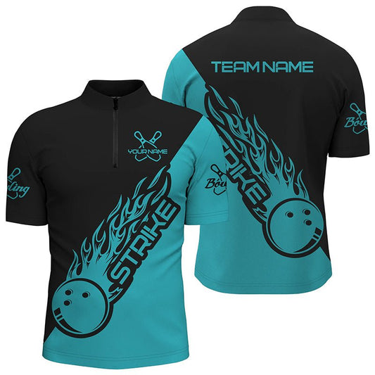 Individuell gestaltete Bowling-Shirts für Männer und Frauen, Bowling-Team-Shirts, Bowling Strike Ball, Blau - Outfitsuche