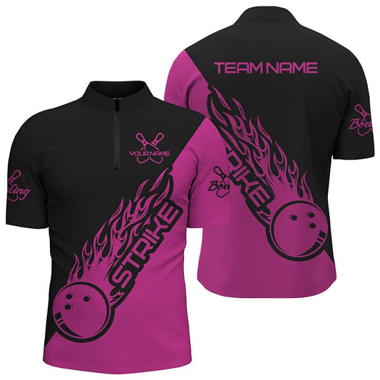 Individuell gestaltete Bowling-Shirts für Männer und Frauen, Bowling-Team-Shirts, Bowling Strike Pink - Outfitsuche