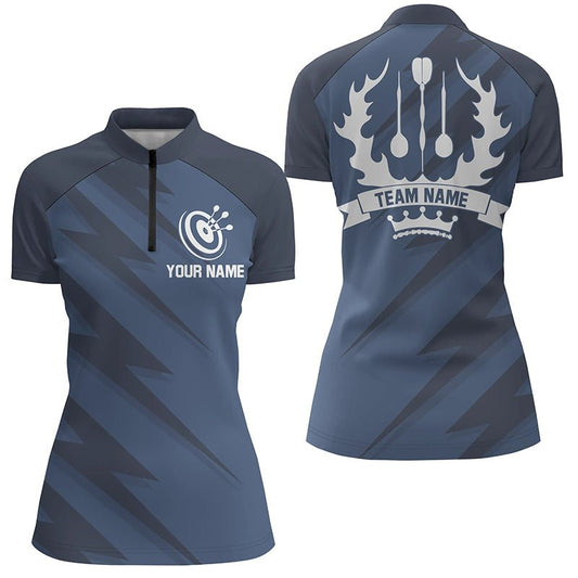 Individuelles Damen Navy Lightning Basic Darts Shirt - Coole Darts-Trikot für Frauen LDT0318 P789 - Outfitsuche