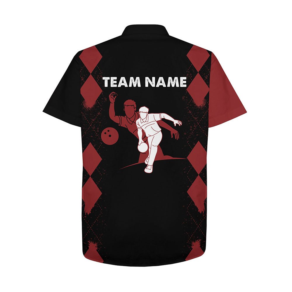Personalisiertes Bowling-Shirt mit individuellem Namen, rot und schwarz, Bowler-Team-Trikot für Bowling-Liebhaber - Outfitsuche