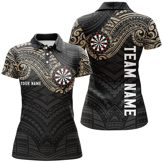 Personalisiertes Champion Tribal Darts Polo Shirt, individuell anpassbares Darts-Shirt für Frauen, Dart Trikots C672 - Outfitsuche