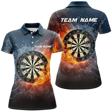 Personalisiertes Damen Darts Shirt "Fire & Water Dartboard", Thunder Darts Trikot für Frauen B28 - Outfitsuche