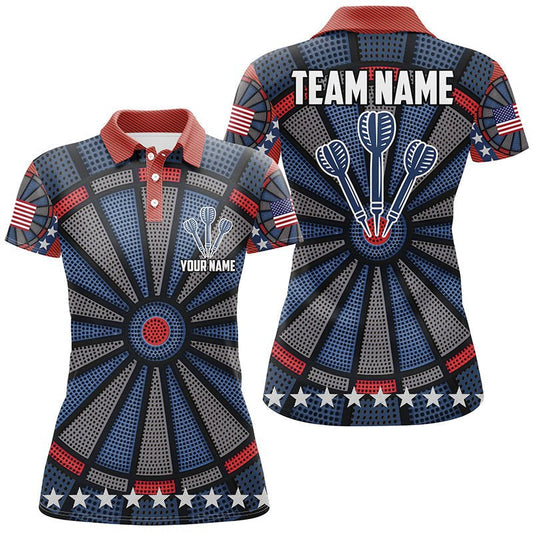 Personalisiertes Dartboard All Over Print Darts Polo Shirt, individuell anpassbare Dart Trikots für Frauen - Outfitsuche