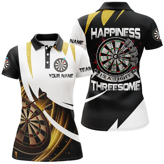 Personalisiertes Darts Polo Shirt für Frauen - Glück ist ein Treffer! Individuelles Dart Team Trikot K464 - Outfitsuche