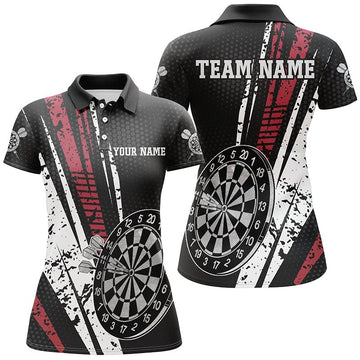 Personalisiertes Darts-Shirt für Frauen im Retro-Geometrie-Stil, Damen Darts Polo Shirt, Dart Trikots U555 - Outfitsuche