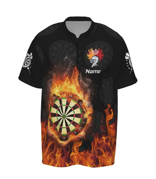 Personalisiertes Flammen Herren Darts Polo Shirt, individuell anpassbares Feuer-patriotisches Darts Trikot für Männer KH237 - Outfitsuche