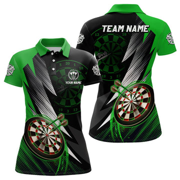 Personalisiertes grün-schwarzes Darts Polo Shirt, individuell anpassbares cooles Darts Shirt für Damen, Team Trikot K775 - Outfitsuche