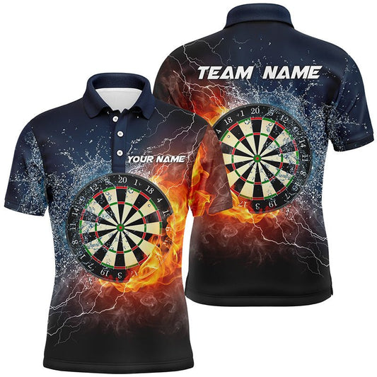 Personalisiertes Herren Darts-Shirt "Fire & Water Dartboard", Thunder Darts Trikot für Männer X550 - Outfitsuche