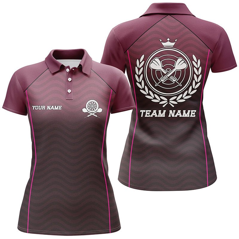 Personalisiertes Polo-Shirt mit verflochtenen winkenden Darts, individuell anpassbares Darts-Shirt für Frauen Dart-Trikot B195 - Outfitsuche