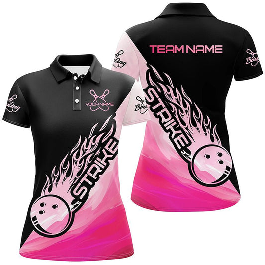 Rosa Bowling Polo Shirts für Frauen, individuell anpassbare Bowling-Team-Shirts Outfit - Outfitsuche