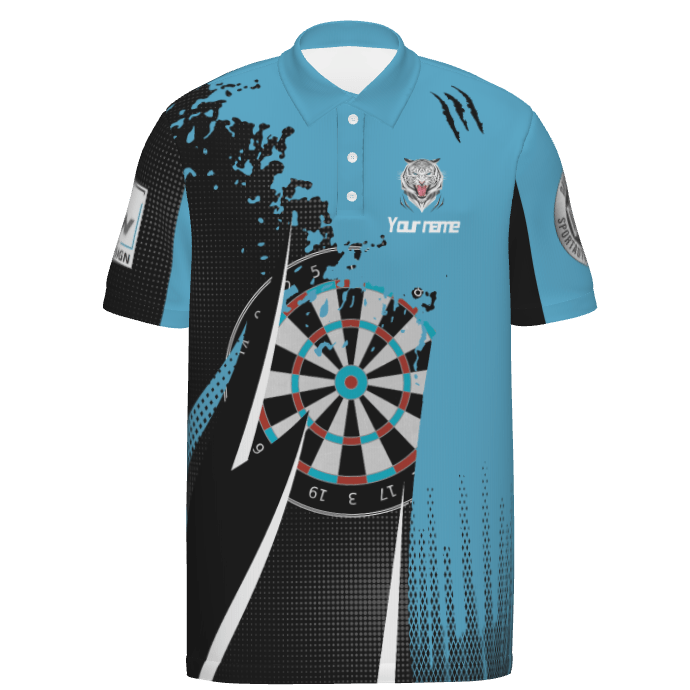 Schwarzes Blau Herren Darts Polo Shirt KHO305 - Outfitsuche